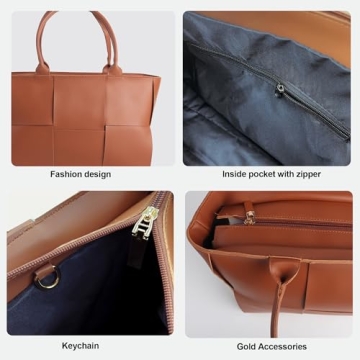 Stylish PU Leather Tote Bag for Women - Large & Versatile