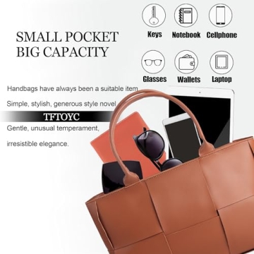 Stylish PU Leather Tote Bag for Women - Large & Versatile