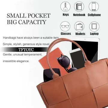 Stylish PU Leather Tote Bag for Women - Large & Versatile