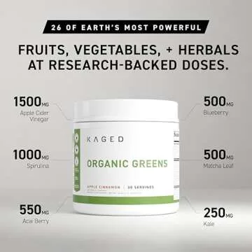 Kaged Organic Greens Superfood Powder, Outlive100