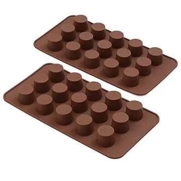 homEdge 15-Cavity Mini Cup Chocolate Mold, Set of 4PCS Non Stick Food Grade Silicone Mold for Candy Keto Fat Bomb, Chocolate, Peanut Butter-Pay Attention to the Size!
