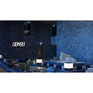 KWYDYP 15'' 3D LED Wall Clock with Remote Control 12/24Hr Time/Date Temp Display Nightlight Alarm Digital Clock for Office/Home/Living Room/School (Cool White)