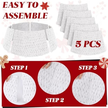 Preboun 28" Woven Christmas Tree Collar for Festive Fun