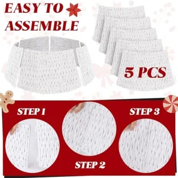 Preboun 28" Woven Christmas Tree Collar for Festive Fun