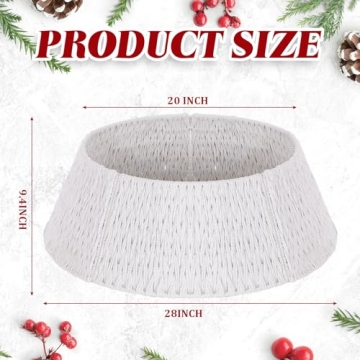 Preboun 28" Woven Christmas Tree Collar for Festive Fun