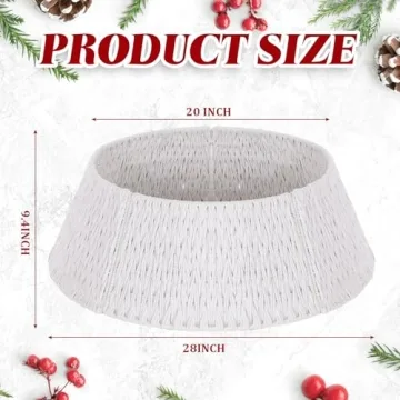 Preboun 28" Woven Christmas Tree Collar for Festive Fun