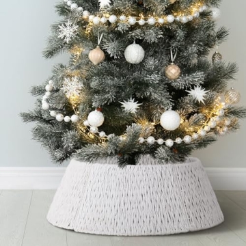 Preboun 28" Woven Christmas Tree Collar for Festive Fun