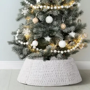 Preboun 28" Woven Christmas Tree Collar for Festive Fun