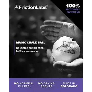 FrictionLabs Magic Chalk Ball, 2.2 oz - Premium Gym Chalk In Refillable Sock - Non Toxic - Great for...