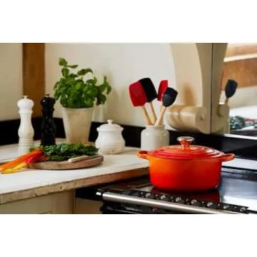 Le Creuset Enameled Cast Iron Signature Round Dutch Oven with Lid, 5.5 Quart, Flame