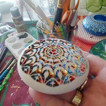 Mandala Stencils for Dot Painting 3 Inch Tiny Small Mandala Stencil Patterns Reusable Rangoli Art Pa...