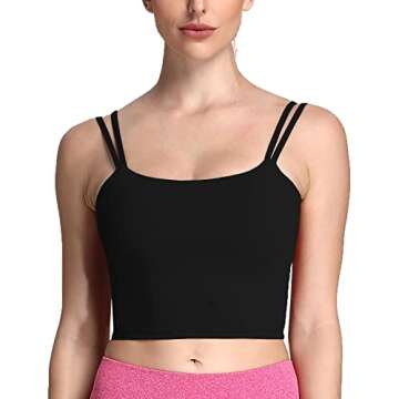 Aoxjox Women's Stylish Backless Padded Yoga Crop Tank Top