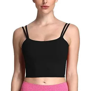 Aoxjox Women's Stylish Backless Padded Yoga Crop Tank Top