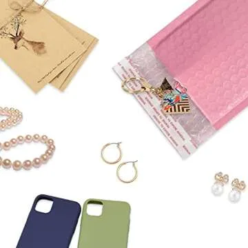 Light Pink Bubble Mailers 50 Pack for Stylish Shipping