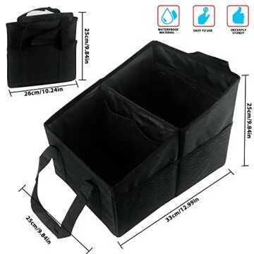 Boczif Car Seat Organizer, Car Storage Organizer for Front, Back, Passenger Seats, Truck and Van, Automotive Organizer Waterproof, Durable Foldable Cargo Net Storage for Travel and Mobile Office