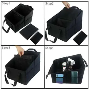 Boczif Car Seat Organizer, Car Storage Organizer for Front, Back, Passenger Seats, Truck and Van, Automotive Organizer Waterproof, Durable Foldable Cargo Net Storage for Travel and Mobile Office