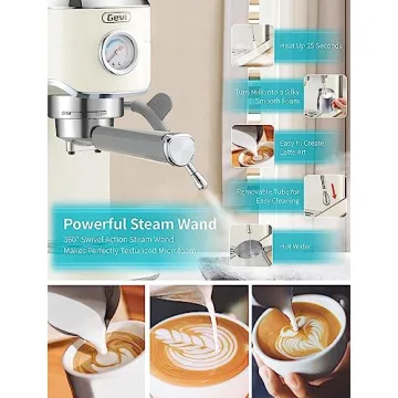 Compact Gevi 20 Bar Espresso Machine with Grinder