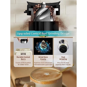 Compact Gevi 20 Bar Espresso Machine with Grinder