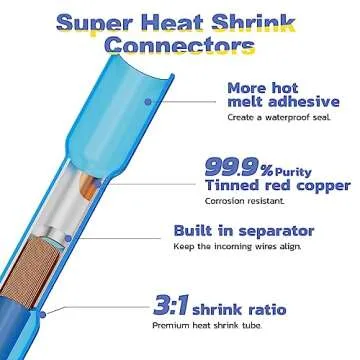 Haisstronica 200PCS Heat Shrink Butt Connectors for Marine