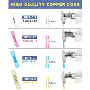 Haisstronica 200PCS Heat Shrink Butt Connectors for Marine