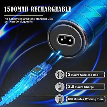 Hair Clippers for Men, Professional Hair Trimmer Zero Gapped T-Blade Trimmer Cordless Rechargeable Edgers Clippers Electric Beard Trimmer Shaver Hair Cutting Kit with LCD Display Gifts for Men