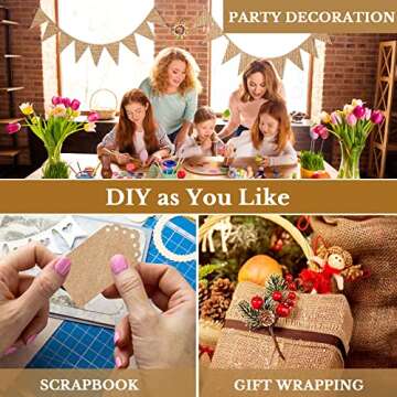 18 Sheets Printable Natural Burlap Paper Pad, 8.5 x 11 Inch Scrapbooking Supplies Laminated Burlap Paper Cardstock Vintage Craft Scrapbook Printable Sheets for Print