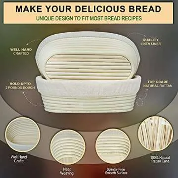 10 Inch Banneton Bread Proofing Baskets for Sourdough