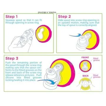 Nuby Plastic 2-Pack Two-Handle No-Spill Super Spout Grip N' Sip Cups, 8oz, Coral and Aqua