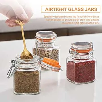 Homelike Style 24-Pack Glass Spice Jars with Labels