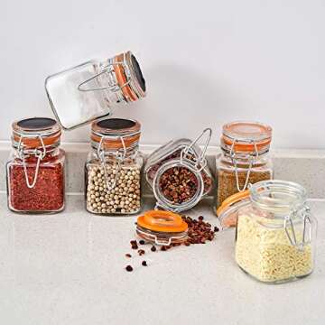 Homelike Style 24-Pack Glass Spice Jars with Labels