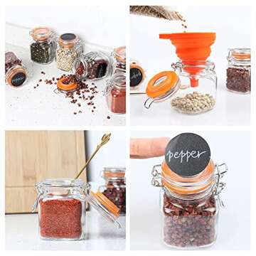 Homelike Style 24-Pack Glass Spice Jars with Labels