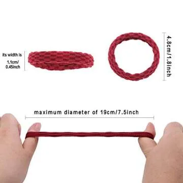 Charmory Hair Tie, 40pcs Hair Ties for Thick Hair, No Crease, Seamless Cotton Hair Bands for Women, Multicolor