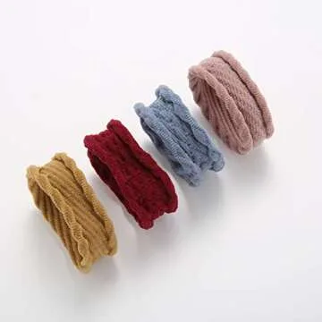 Charmory Hair Tie, 40pcs Hair Ties for Thick Hair, No Crease, Seamless Cotton Hair Bands for Women, Multicolor