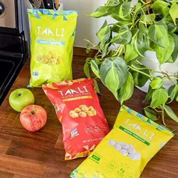 Taali 4-Flavor Variety Water Lily Pops (4-Pack) - Roasted Fox Nuts Makhana Snack | Crunchy Indian Healthy Snacks | Protein-rich, Gluten Free, Non GMO | 2.3 oz Multi-Serve Bags
