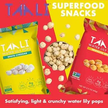 Taali 4-Flavor Variety Water Lily Pops (4-Pack) - Roasted Fox Nuts Makhana Snack | Crunchy Indian Healthy Snacks | Protein-rich, Gluten Free, Non GMO | 2.3 oz Multi-Serve Bags