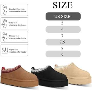 Yrefdmo Women's Slippers Platform Mini Boots for Women Indoor Slippers Slip on Fur Fleece Lined Sued...