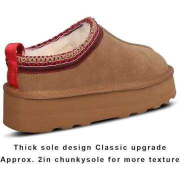 Yrefdmo Women's Slippers Platform Mini Boots for Women Indoor Slippers Slip on Fur Fleece Lined Suede Short Ankle Boots (Brown, Adult, Women, 7.5, Numeric, US Footwear Size System, Medium)