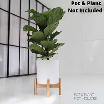 Sona Home Mid Century Indoor Plant Stand - Adjustable Design