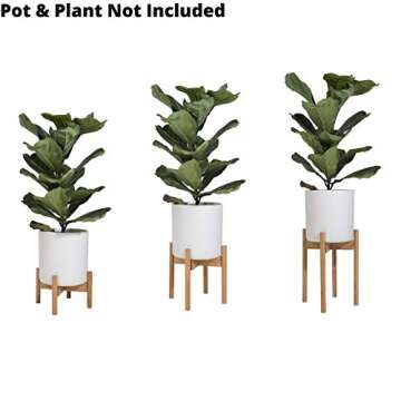 Sona Home Mid Century Indoor Plant Stand - Adjustable Design