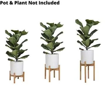 Sona Home Mid Century Indoor Plant Stand - Adjustable Design