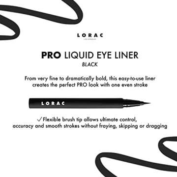 LORAC PRO Liquid Eyeliner - Precision Brush Tip & Smudge Proof