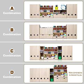 Eco-Friendly Desk Organizer with 14 Compartments and Drawer
