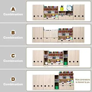 Eco-Friendly Desk Organizer with 14 Compartments and Drawer