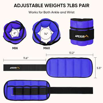 Adjustable Ankle Weights for Yoga and Fitness - APEXUP