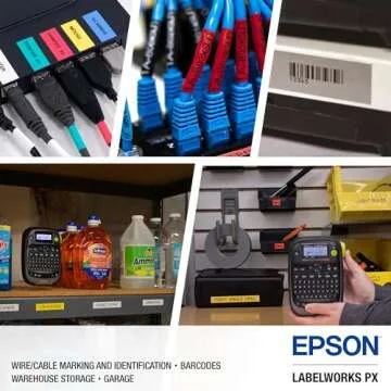LABELWORKS Epson LW-PX300 Industrial Label Maker for Office – Compatible with Stickers, Magnets, and Shrink Tube, Portable Handheld Design