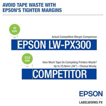 LABELWORKS Epson LW-PX300 Industrial Label Maker for Office – Compatible with Stickers, Magnets, and Shrink Tube, Portable Handheld Design