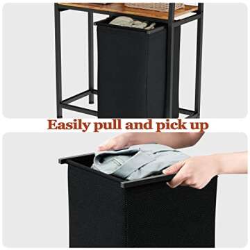 Furnulem 4 Tiers Stylish Laundry Hamper with Shelf