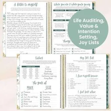 bloom daily planners 2025 Hardcover Calendar Year Goal & Vision Planner (January 2025 - December 2025) - Monthly/Weekly Column View Agenda Organizer - 7.5" x 9" - Eucalyptus, White