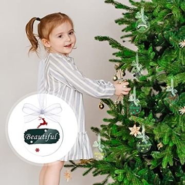 25 Pieces Clear Acrylic Christmas Ornaments Blank Round Christmas Acrylic Ornaments for DIY Craft Christmas Hanging Ornaments for Home Christmas Tree Decoration Hanging Xmas Day Decorations Supplies