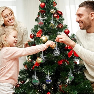 25 Pieces Clear Acrylic Christmas Ornaments Blank Round Christmas Acrylic Ornaments for DIY Craft Christmas Hanging Ornaments for Home Christmas Tree Decoration Hanging Xmas Day Decorations Supplies